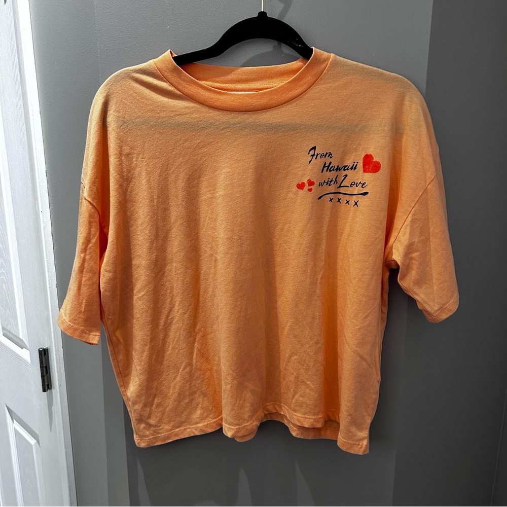 Top Shop From Hawaii With Love Orange Tee-4